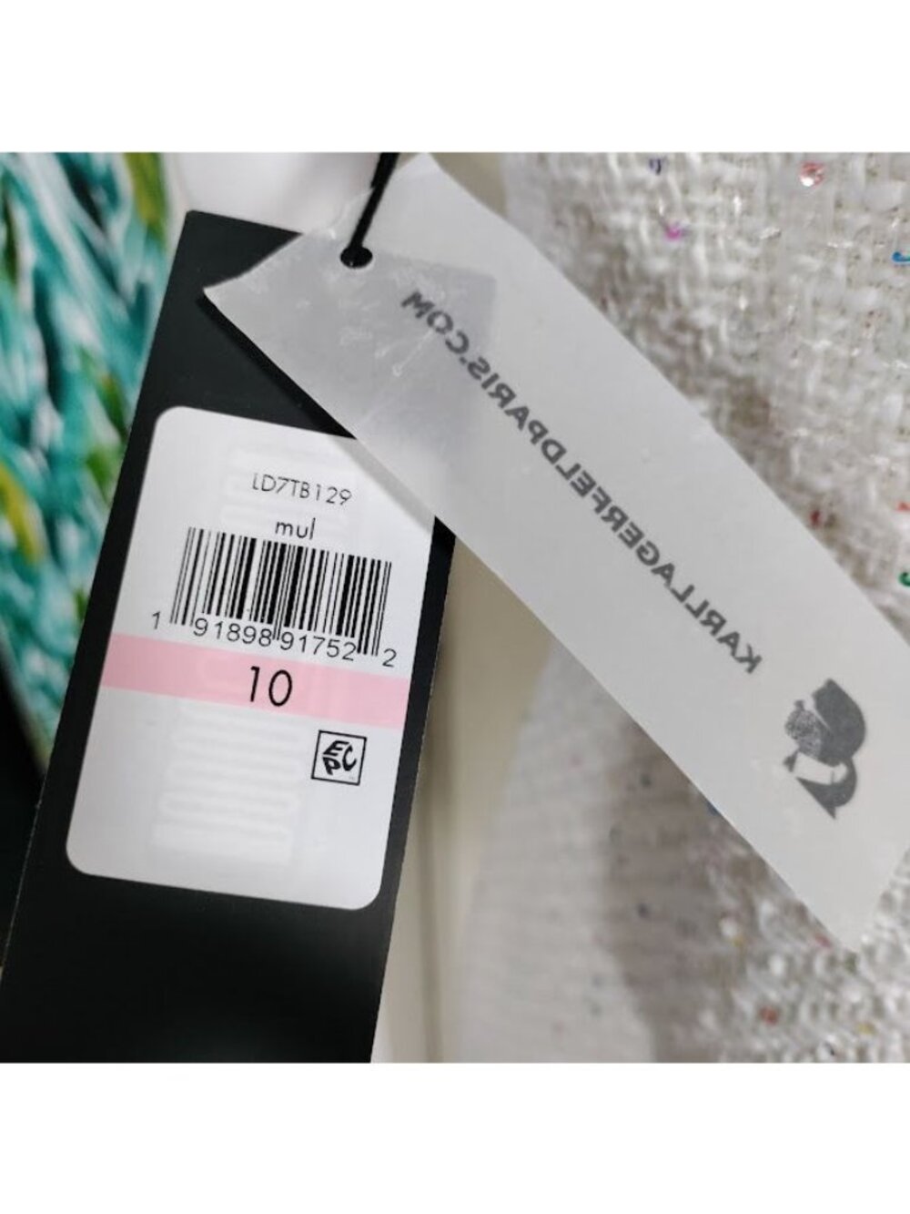 NWT Karl Lagerfield Paris Tweed Preppy Formal Shift Dress White Womens Size 10 - Picture 7 of 15